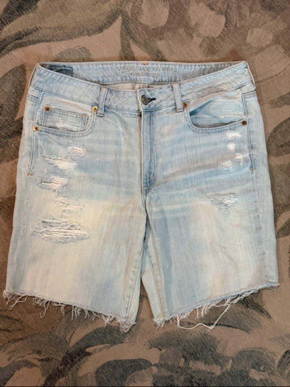 American Eagle light Blue Distressed Women's Denim Shorts